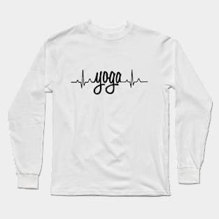 yoga poses, heart rate meditation namaste Long Sleeve T-Shirt